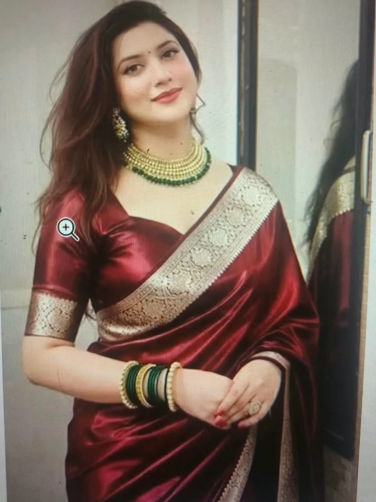 silk maroon saree with border
