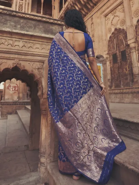 Royal Blue Banarasi Art Silk Saree