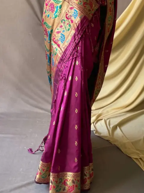 Purple Paithani Silk Saree