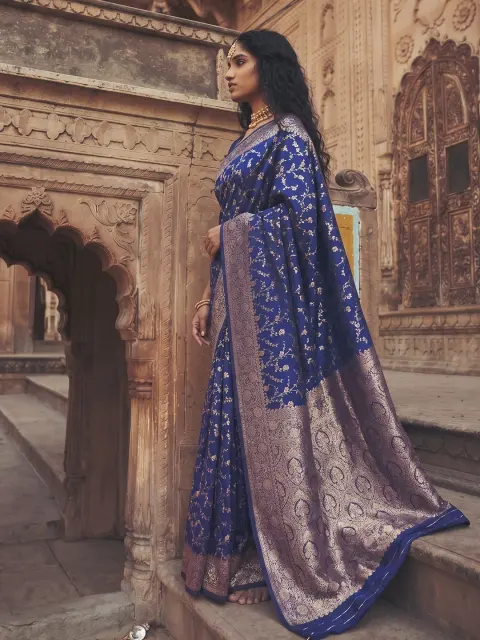 Royal Blue Banarasi Art Silk Saree