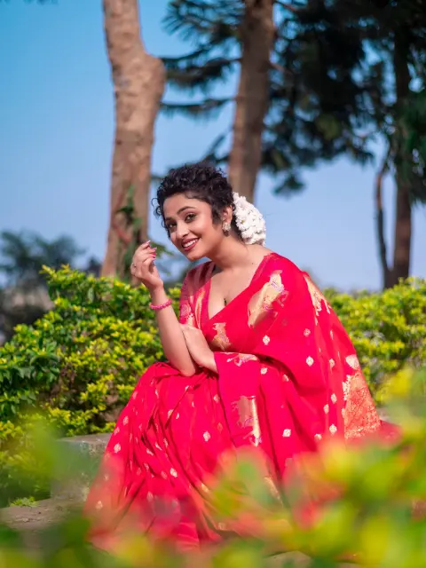 Red Banarasi Silk Blend Saree
