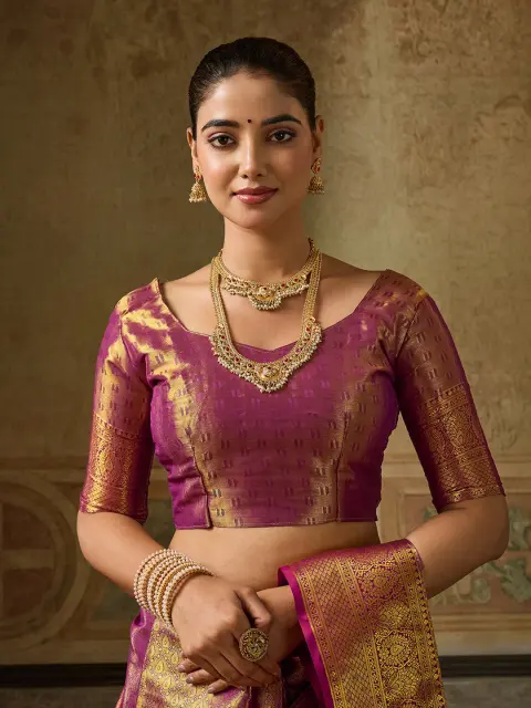 Wine Kanchivaram Silk Saree