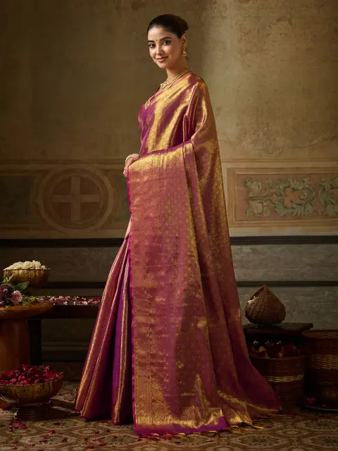 Wine Kanchivaram Silk Saree