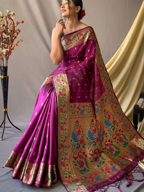 Purple Paithani Silk Saree