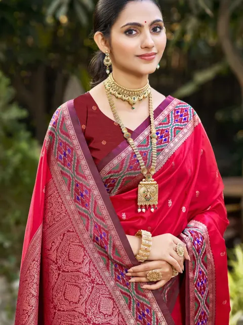 Ruby Pink Soft Silk Saree