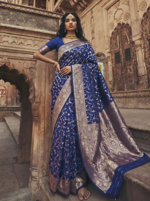 Royal Blue Banarasi Art Silk Saree