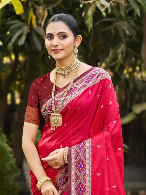 Ruby Pink Soft Silk Saree