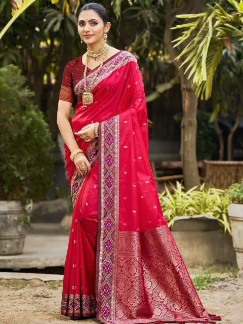 Ruby Pink Soft Silk Saree