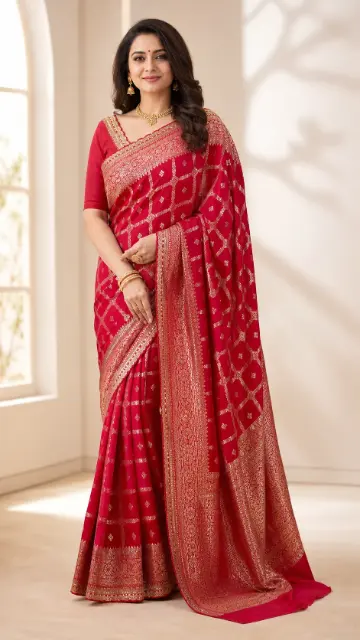 Munga Silk Saree with Sabyasachi-Inspired Border
