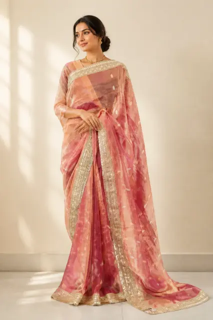 Kora Maslin Saree with Karwa Buta Weaving