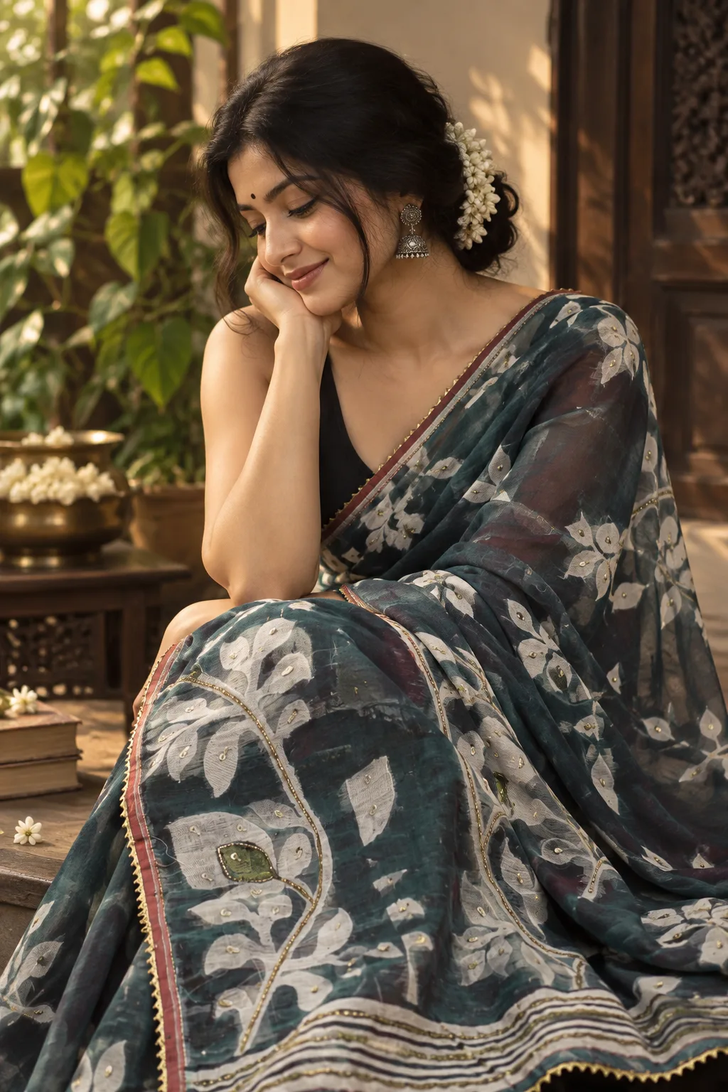 Jamdani Saree with Cutdana Work