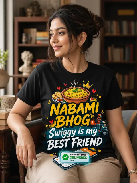 Nabami Bhog: Swiggy Is My Best Friend Vibe Shirt