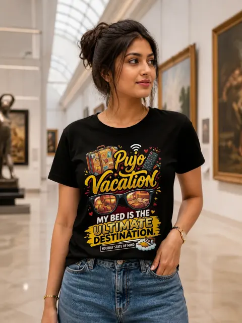 Pujo Vacation: Bed Is the Ultimate Destination Vibe Shirt