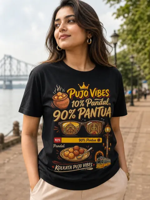 Pujo Vibes: 10% Pandal, 90% Pantua Vibe Shirt