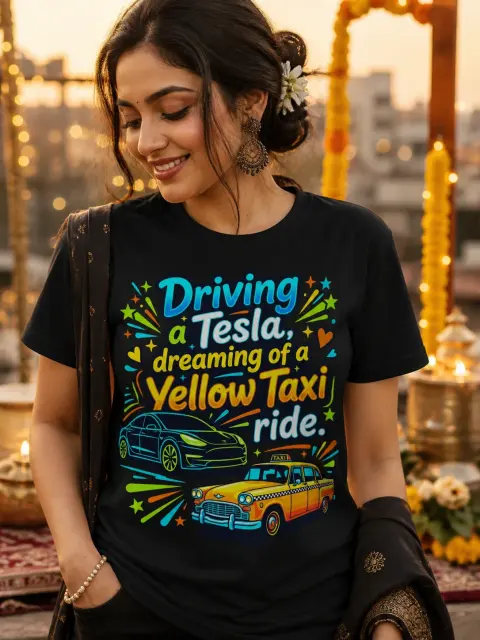 Driving Tesla, Dreaming Yellow Taxi Vibe Shirt