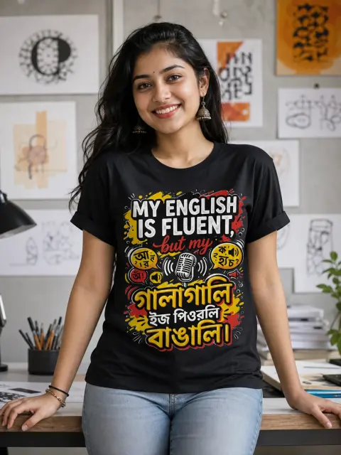 English Fluent, Gala Gali Purely Bangali Vibe Shirt