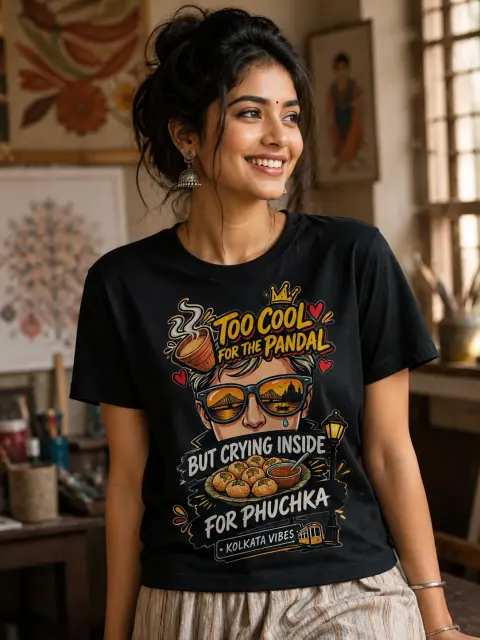 Too Cool for Pandal, Crying for Phuchka Vibe Shirt