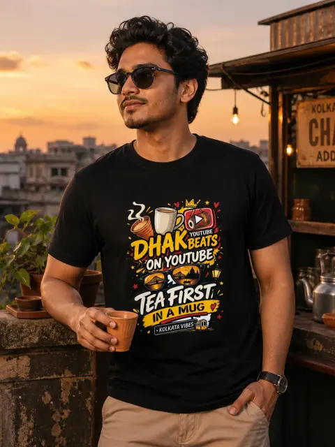 Dhak Beats on YouTube, Tea First Vibe Shirt