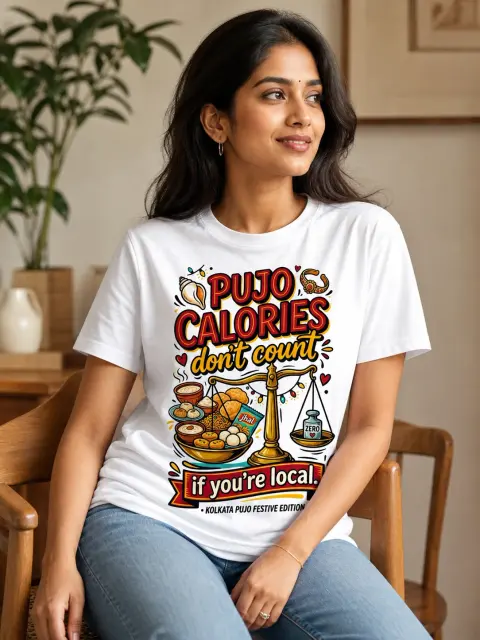 Pujo Calories Don’t Count If You’re Local Vibe Shirt