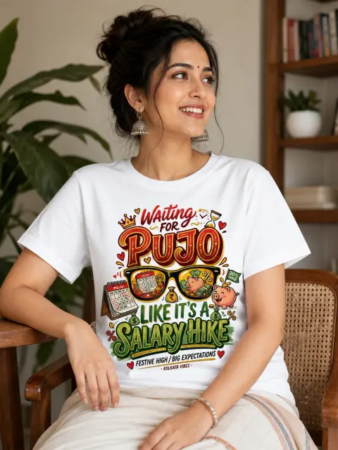 Waiting for Pujo Like a Salary Hike Vibe Shirt