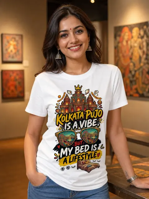 Kolkata Pujo Vibe: My Bed Is a Lifestyle Vibe Shirt