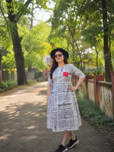 Newspaper Print Handloom Cotton Dress