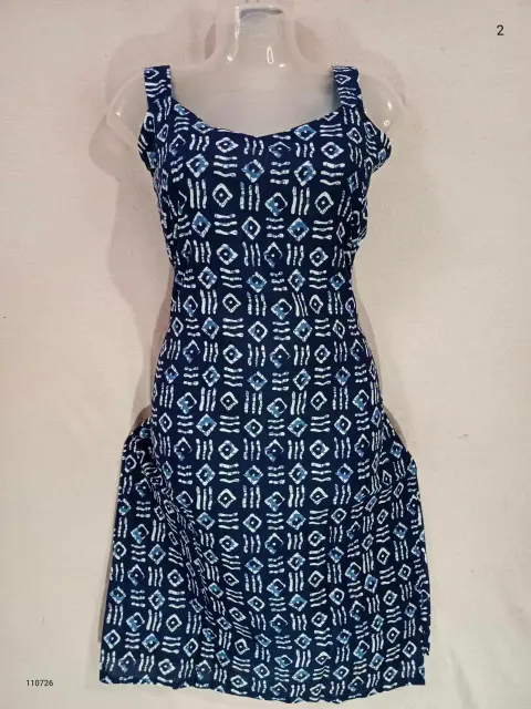 Indigo Noodle Strap Cotton Kurti