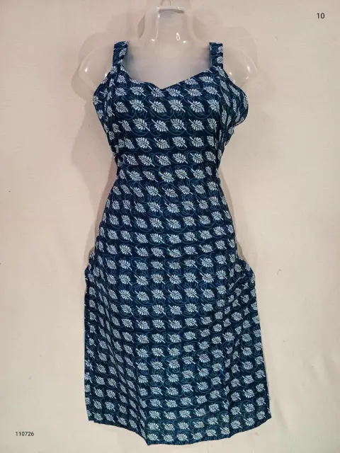 Indigo Noodle Strap Cotton Kurti