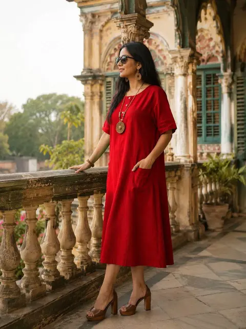Jute Linen Designer Dress