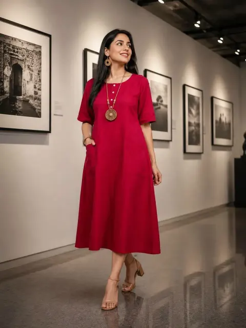 Jute Linen Designer Dress