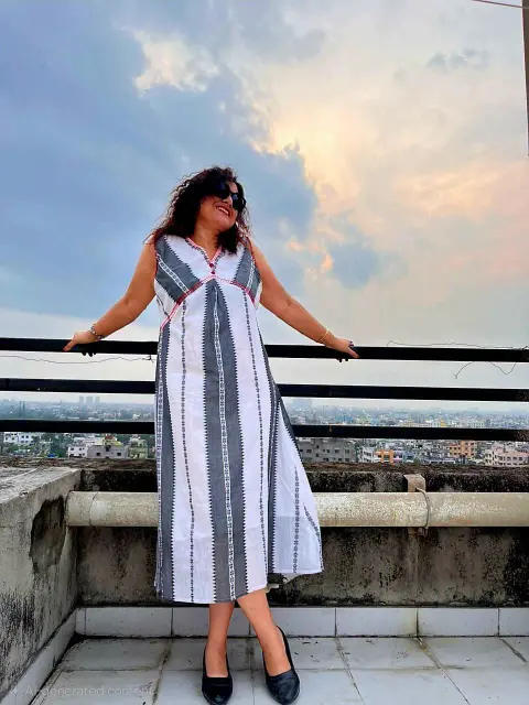 Pure Handwoven Begampuri Dress