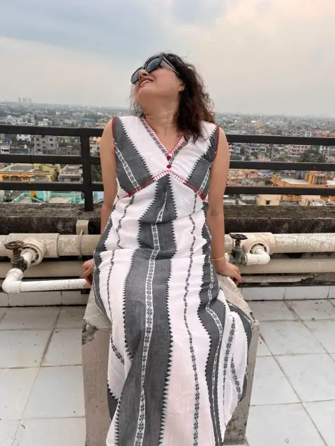 Pure Handwoven Begampuri Dress