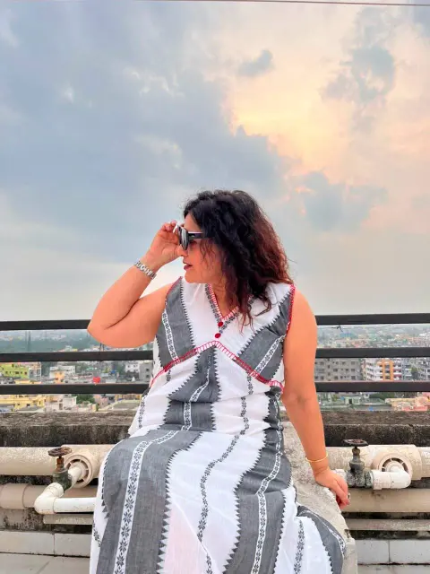 Pure Handwoven Begampuri Dress