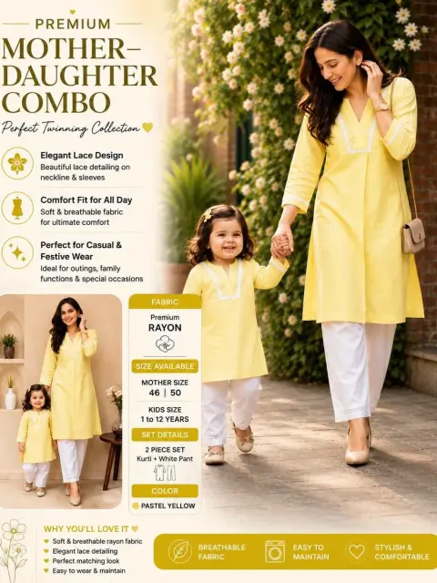 Mom and Kids Rayon Cotton Kids Outfit