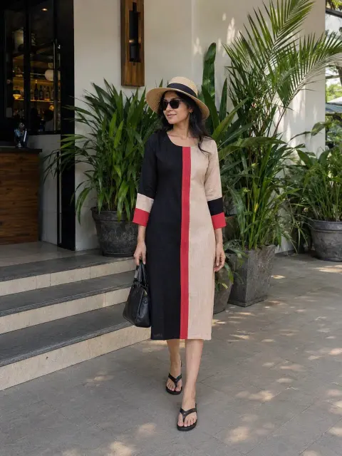 Jute Linen Designer Dress