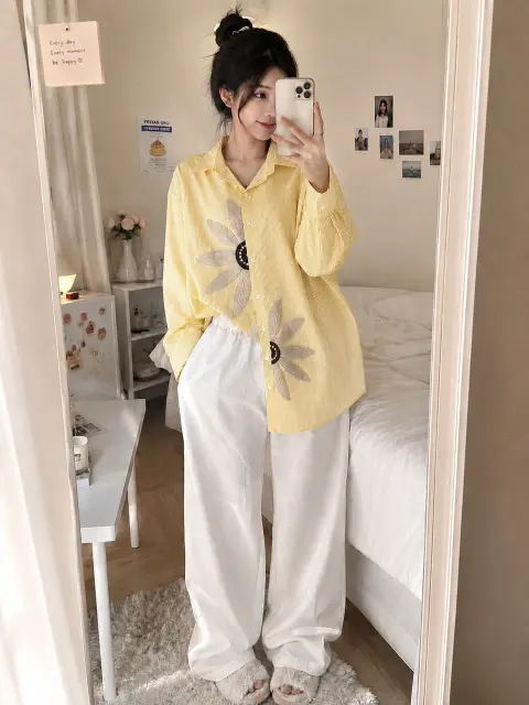 Daisy Striped Striped Cotton Co-Ord Set