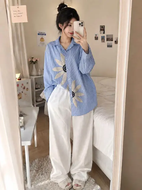 Daisy Striped Striped Cotton Co-Ord Set
