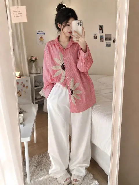 Daisy Striped Striped Cotton Co-Ord Set