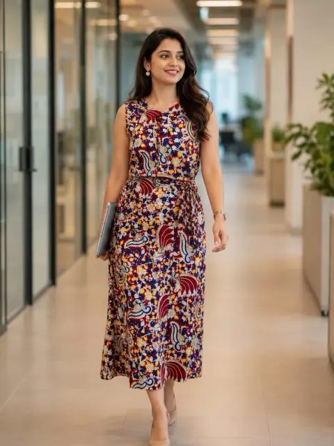 Wrap-Around Kalamkari Skirt Set