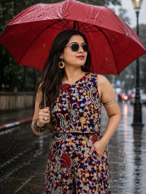 Wrap-Around Kalamkari Skirt Set