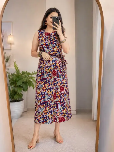Wrap-Around Kalamkari Skirt Set