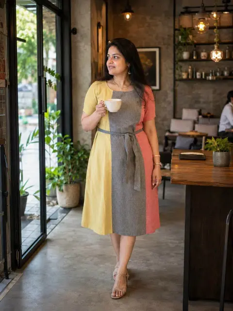 Midi Handloom Cotton Dress