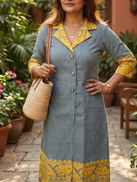 Striped Jamdani Dress