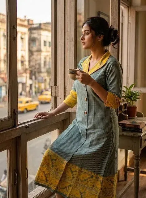 Striped Jamdani Dress