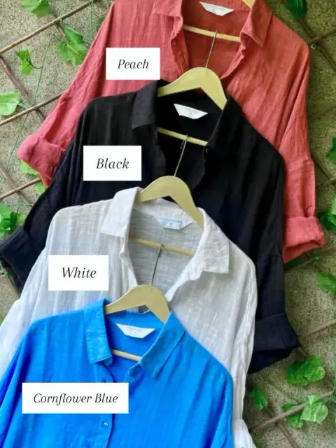 Plus Size Cotton Long Shirt