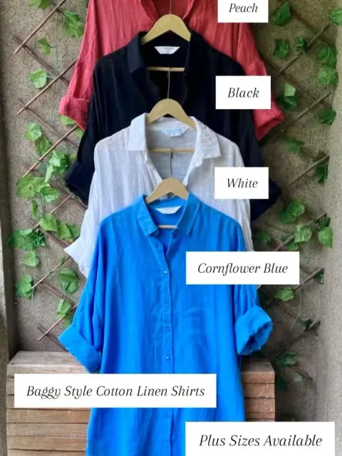 Plus Size Cotton Long Shirt
