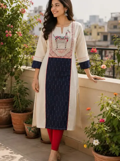 Kantha Embroidery Hand Embroidery Embroidered Cotton Kurti
