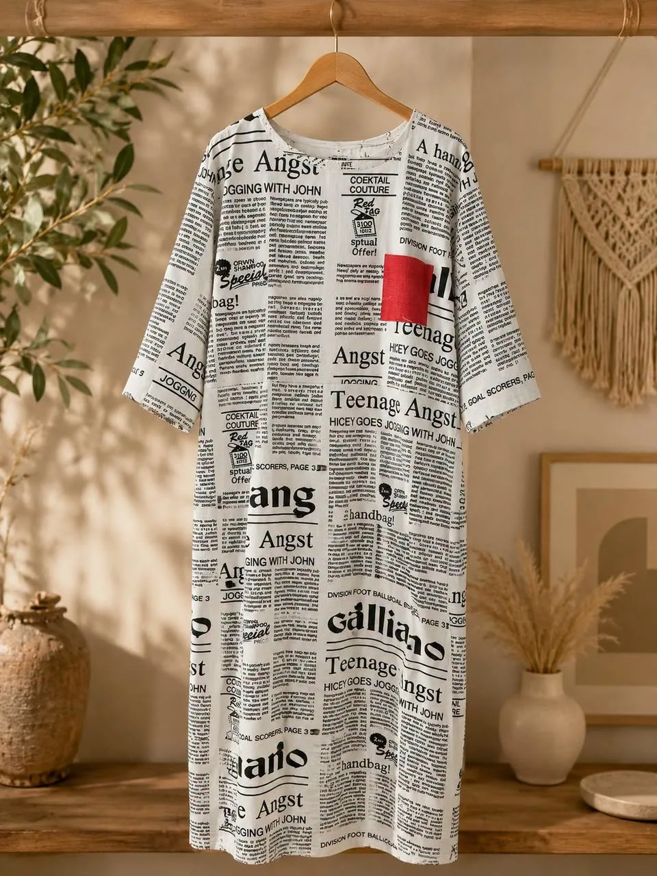 Jute Pocket Midi Cotton Dress
